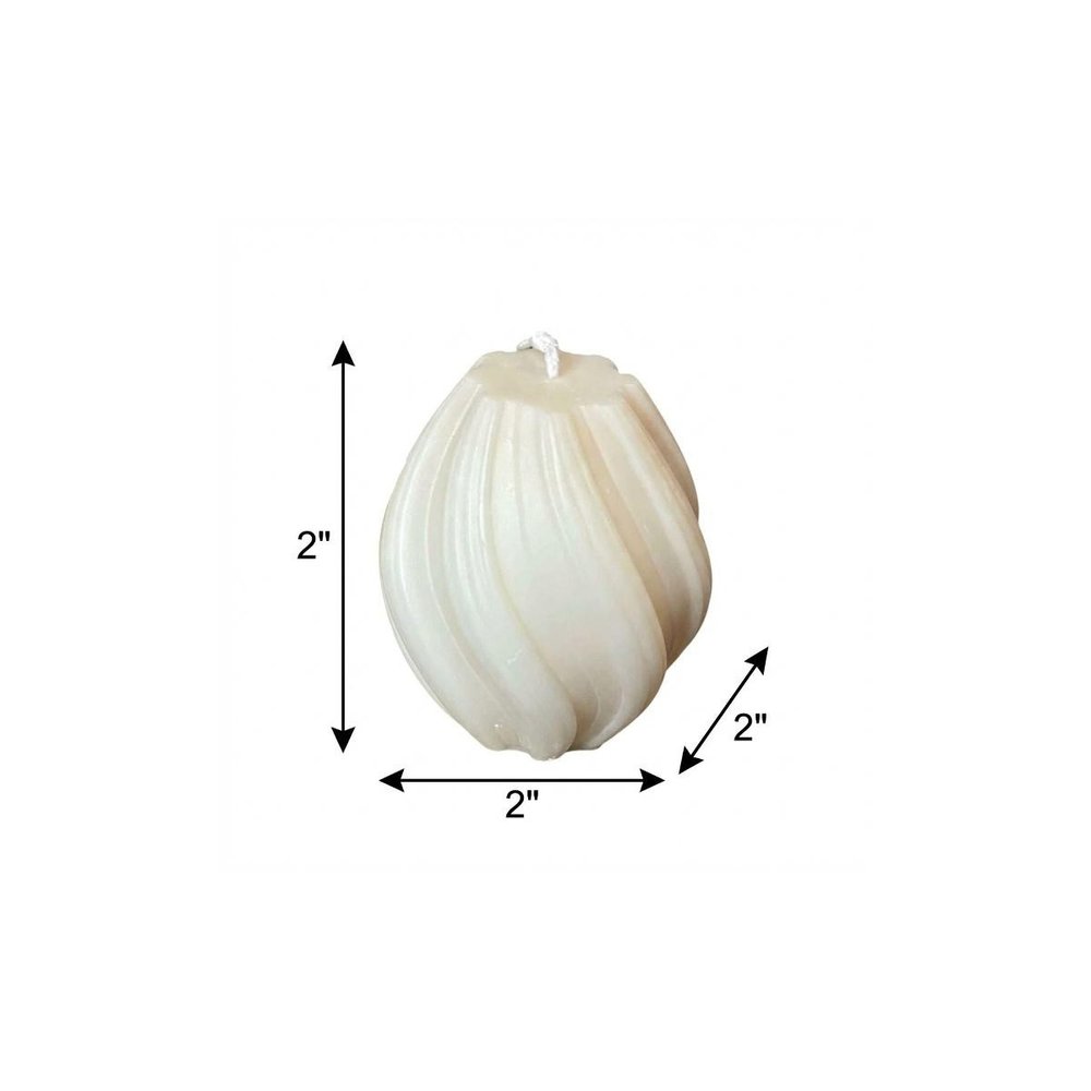 2" Ivory Rose Petals Scented Candle Cylinder Pillar — view 5