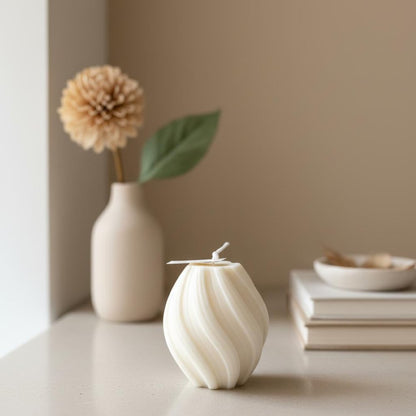 4" Ivory Rose Petals Scented Candle Cylinder Pillar HomeRoots