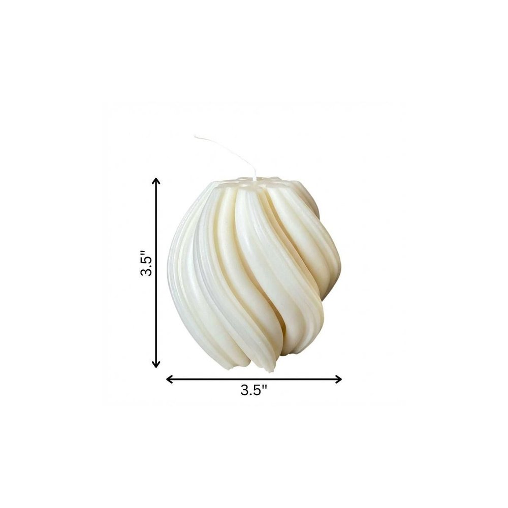 4" Ivory Rose Petals Scented Candle Cylinder Pillar — view 5