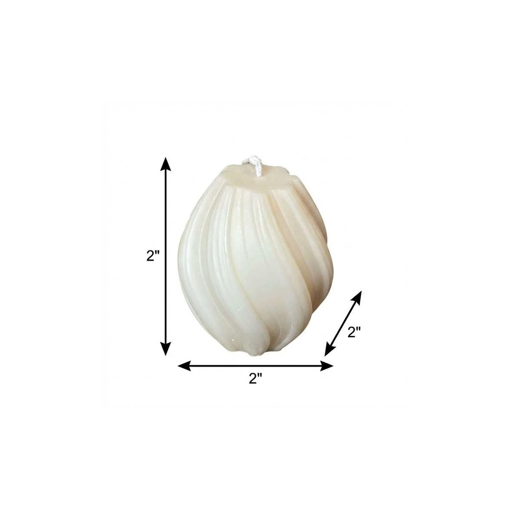 2" Ivory Rose Petals Scented Candle Cylinder Pillar — view 23