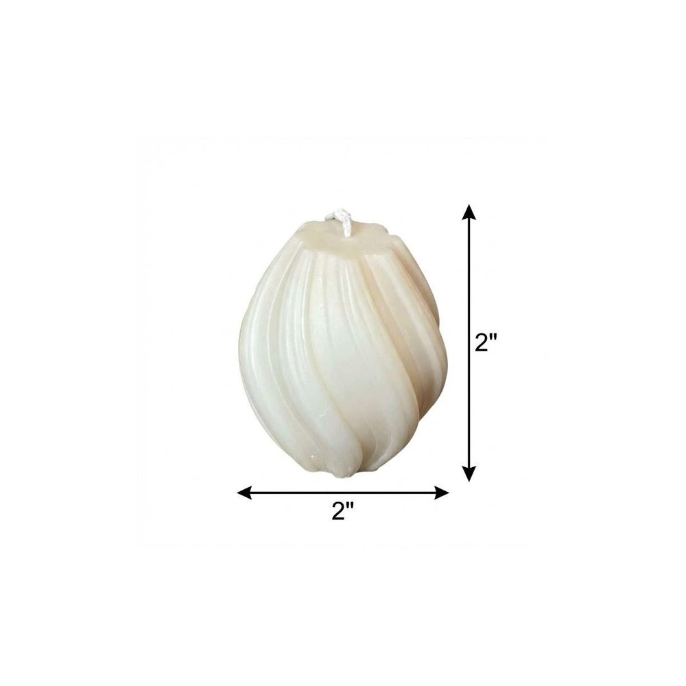 2" Ivory Rose Petals Scented Candle Cylinder Pillar — view 29