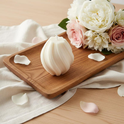 2" Ivory Rose Petals Scented Candle Cylinder Pillar HomeRoots