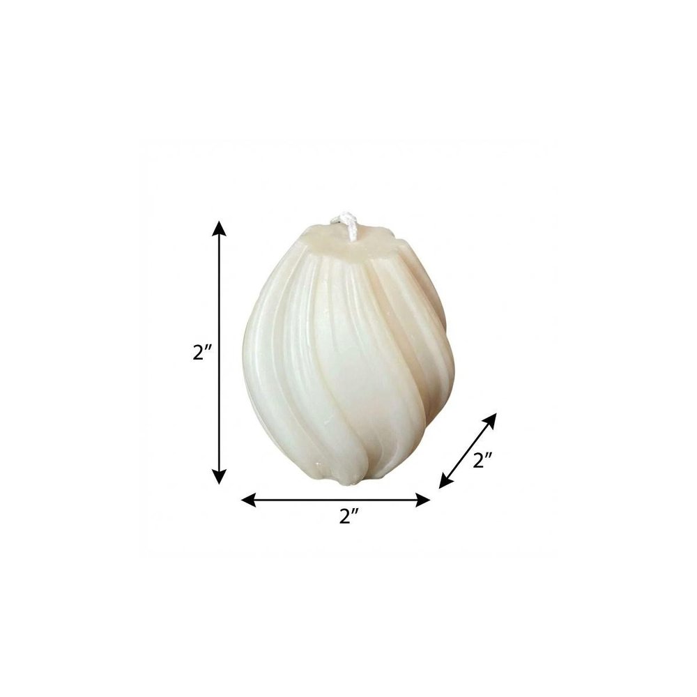 2" Ivory Rose Petals Scented Candle Cylinder Pillar HomeRoots
