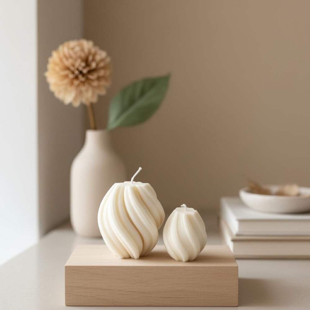 4" Ivory Rose Petals Scented Candle Cylinder Pillar — view 37