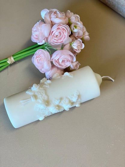 2" Ivory Unscented Candle Round Pillar