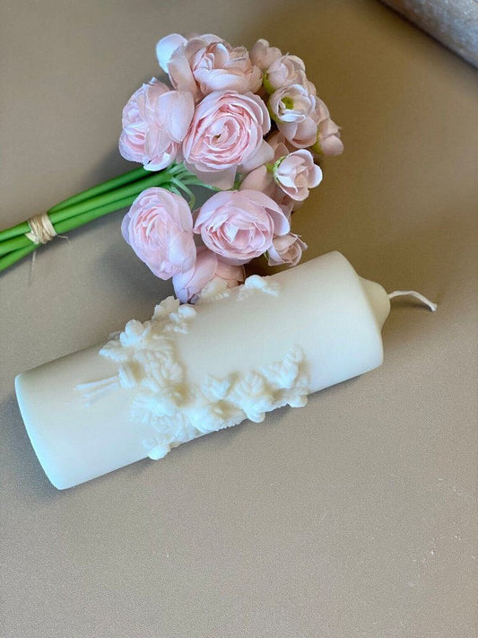 2" Ivory Unscented Candle Round Pillar
