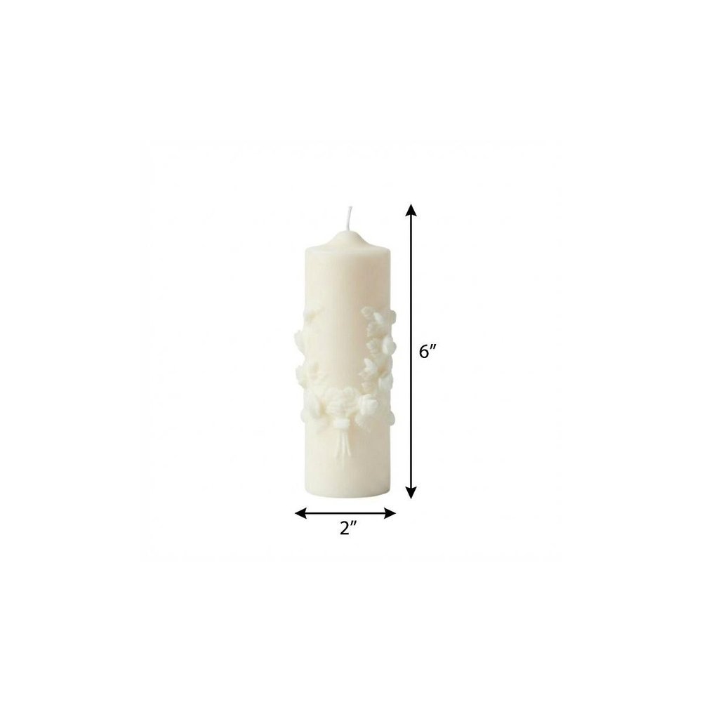 2" Ivory Unscented Candle Round Pillar — view 6
