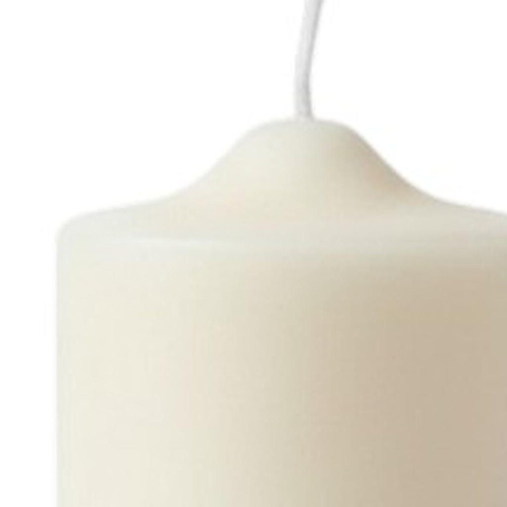2" Ivory White Tea Scented Candle Round Pillar HomeRoots