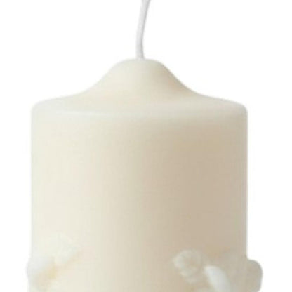 2" Ivory White Tea Scented Candle Round Pillar HomeRoots
