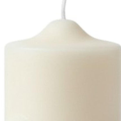2" Ivory White Tea Scented Candle Round Pillar HomeRoots