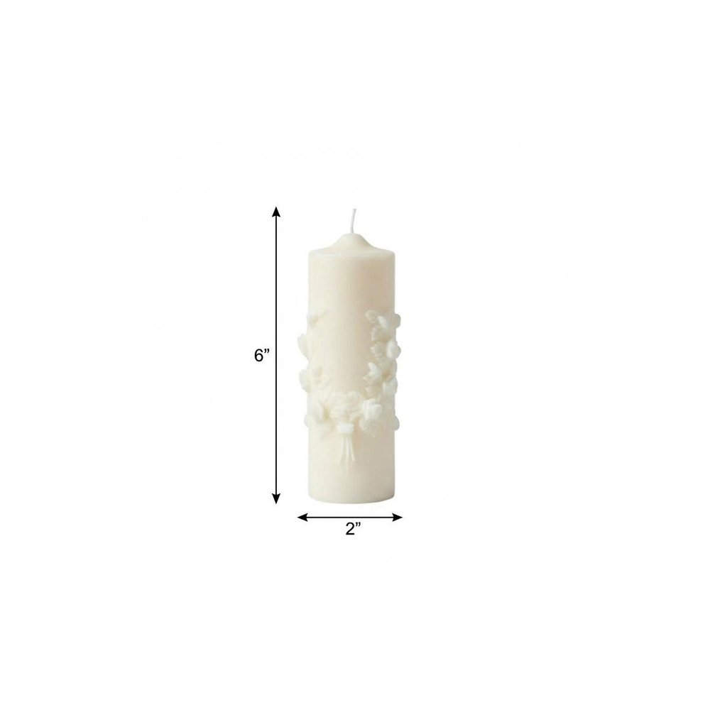 2" Ivory White Tea Scented Candle Round Pillar — view 18