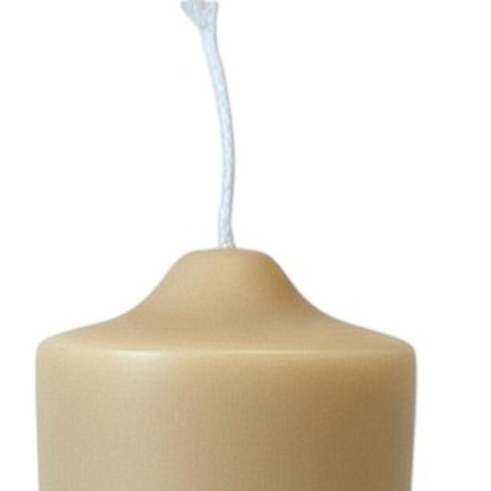 2" Almond White Tea Scented Candle Round Pillar HomeRoots