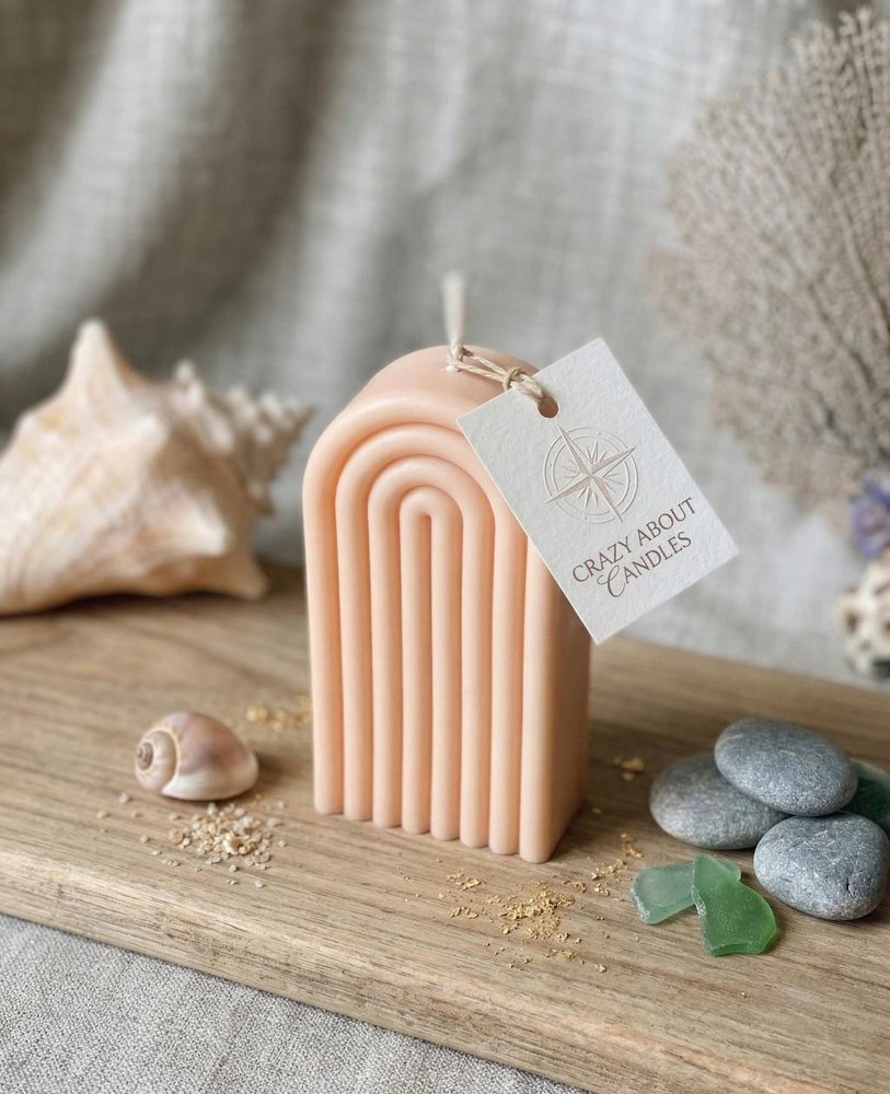 3" Peach Black Ice Scented Candle Cylinder Pillar HomeRoots