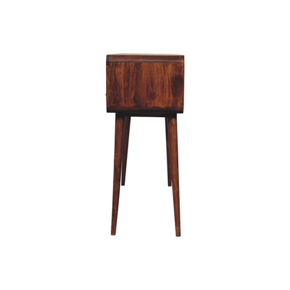 51" Chestnut Solid Wood Console Table With Three Shelves And Three Drawers HomeRoots