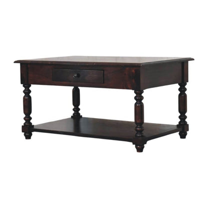 34" Brown Solid Wood Console Table With Shelf And Drawer HomeRoots