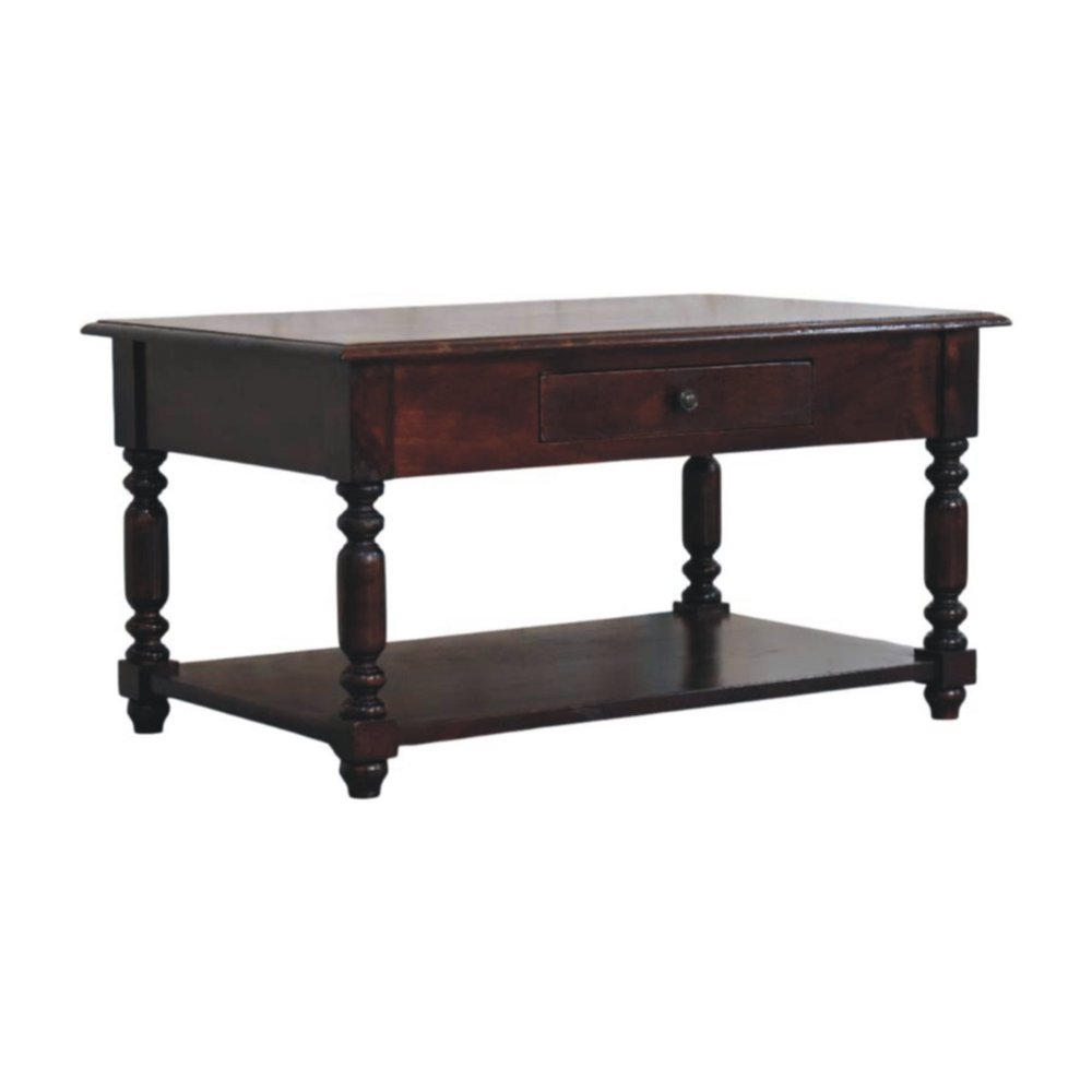 34" Brown Solid Wood Console Table With Shelf And Drawer HomeRoots
