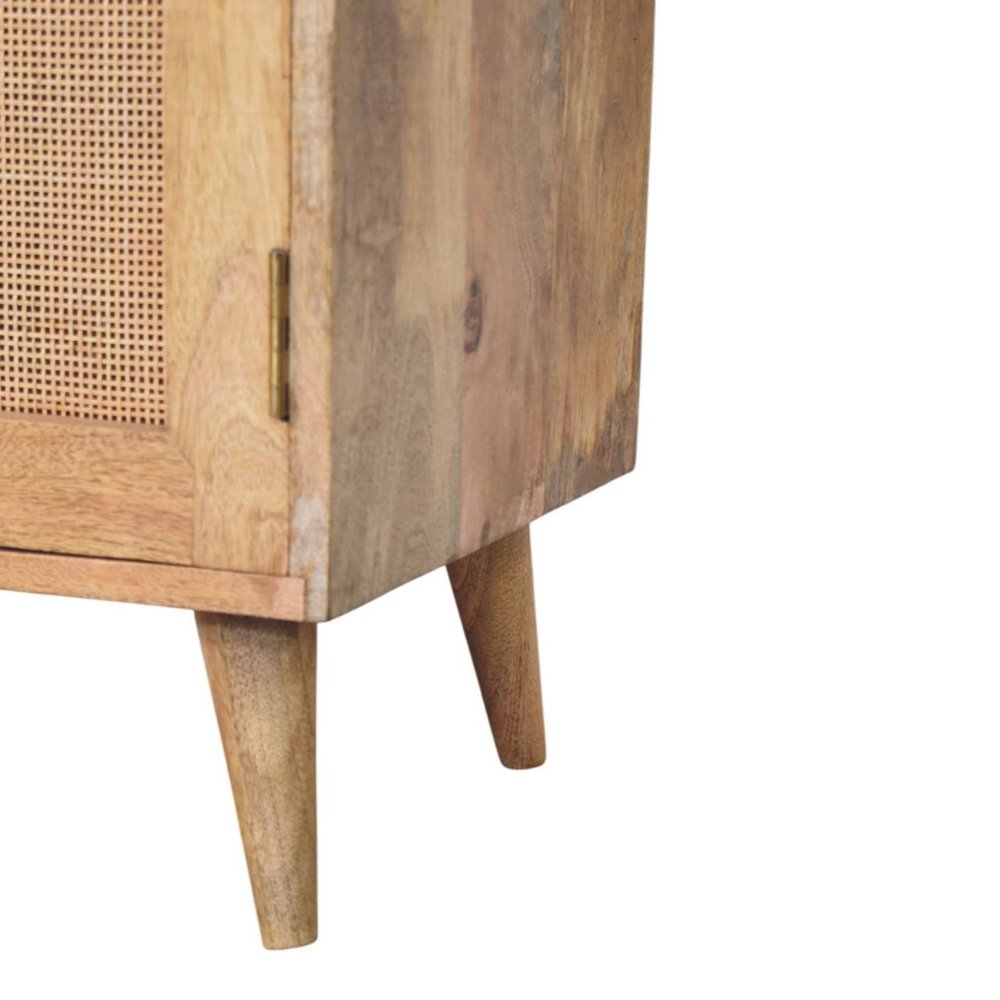 41" Beige And Oak Boucle And Solid Wood Upholstered Storage Bench With Cabinet And Shelves — view 6