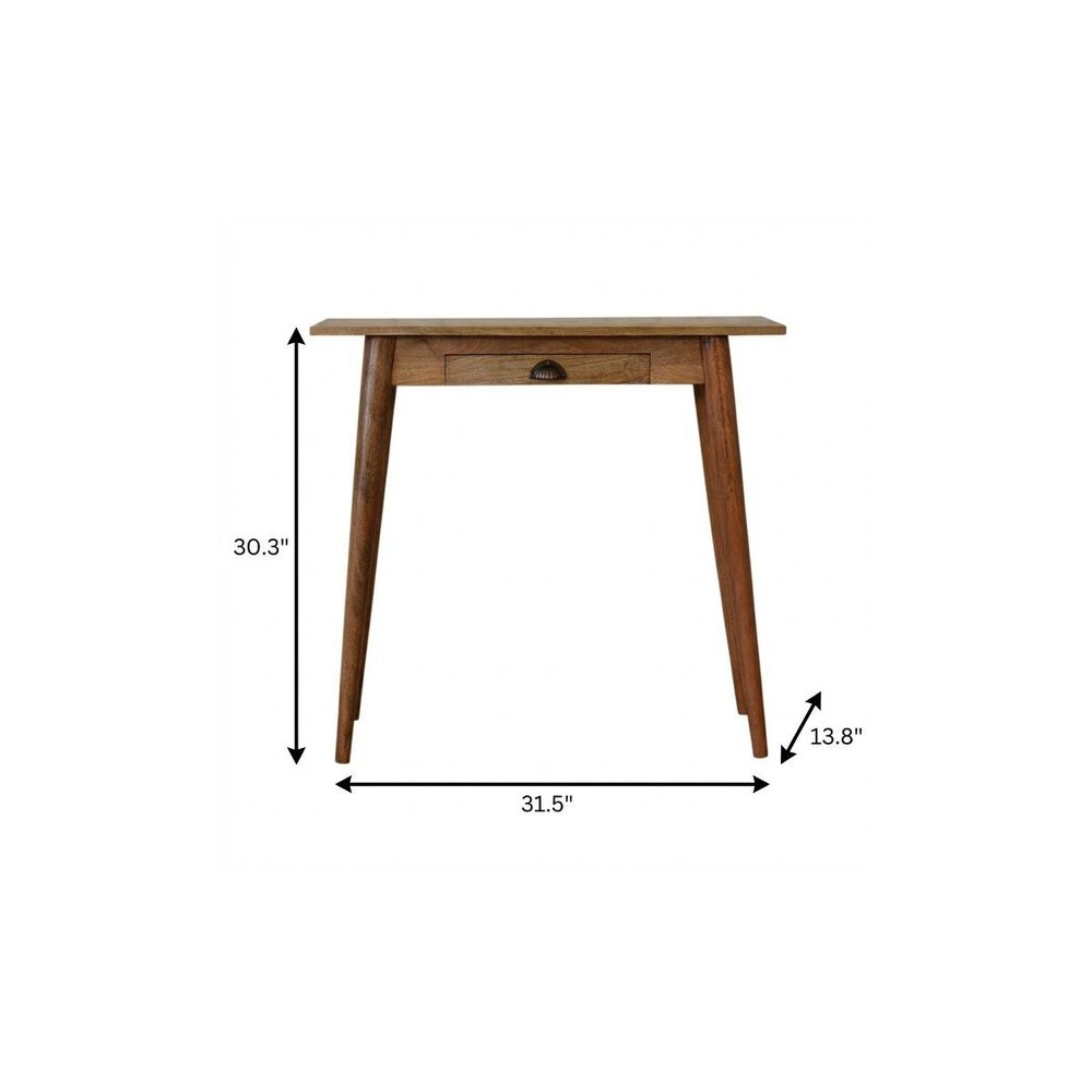 32" Brown Solid Wood Writing Desk — view 10