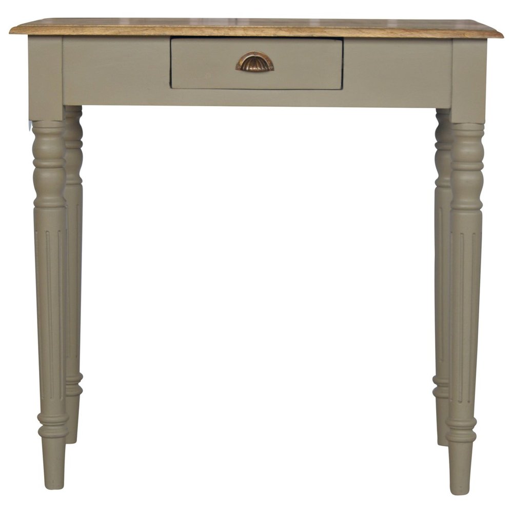 32" Oak and Gray Solid Wood Writing Desk — view 2
