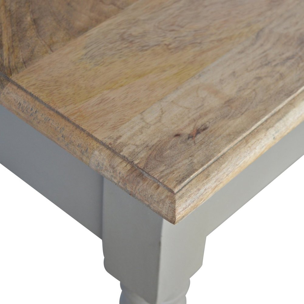 32" Oak and Gray Solid Wood Writing Desk — view 7