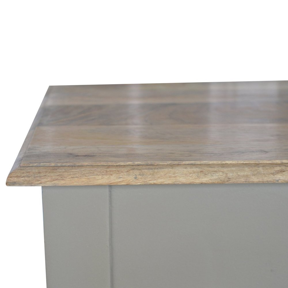 32" Oak and Gray Solid Wood Writing Desk — view 8
