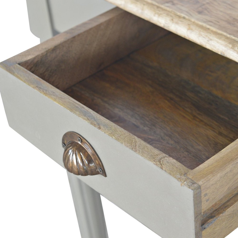 32" Oak and Gray Solid Wood Writing Desk — view 6