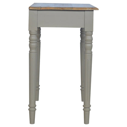 32" Oak and Gray Solid Wood Writing Desk