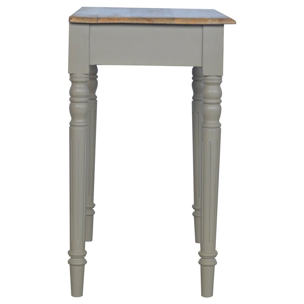 32" Oak and Gray Solid Wood Writing Desk — view 8