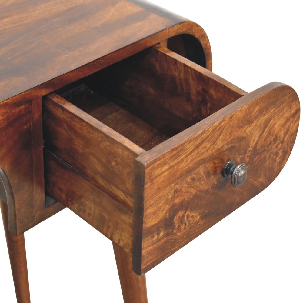54" Brown Solid Wood Writing Desk With Two Drawers — view 7