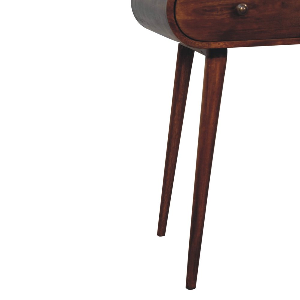 54" Brown Solid Wood Writing Desk With Two Drawers — view 8
