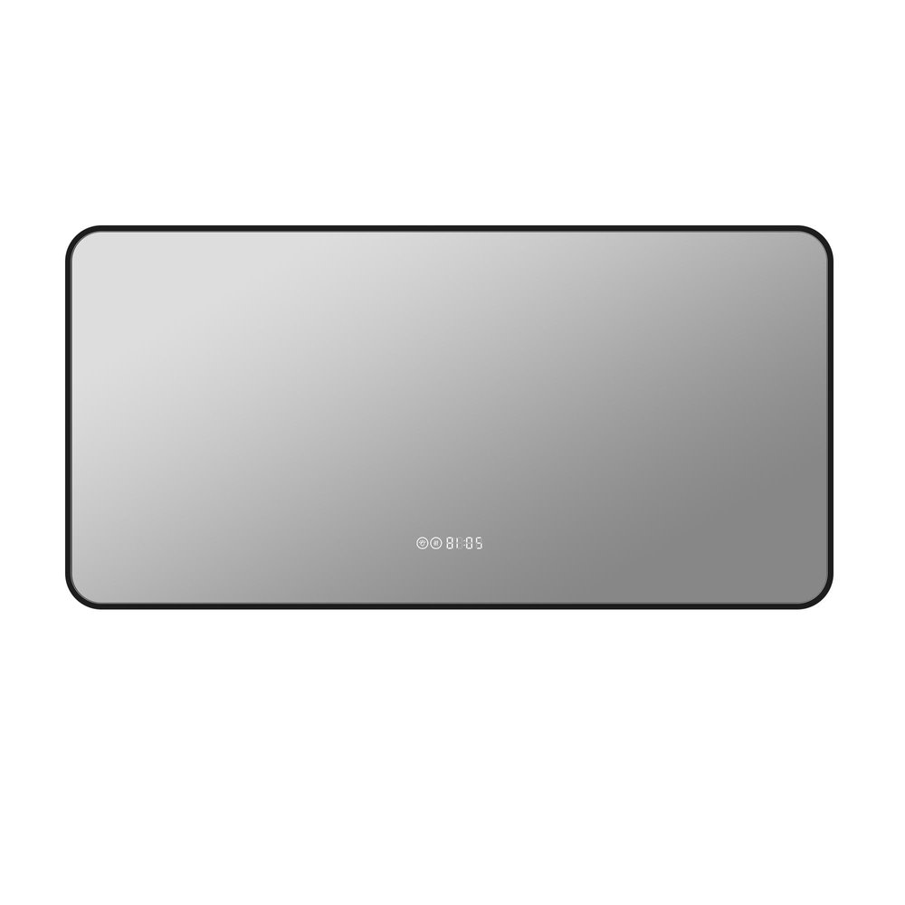 24" Black Aluminum Lighted Framed Anti Fog Bathroom Vanity Mirror — view 4