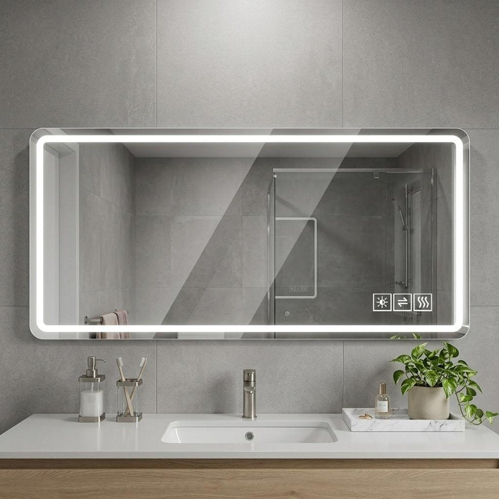 28" Lighted Frameless Anti Fog Bathroom Vanity Mirror — view 3