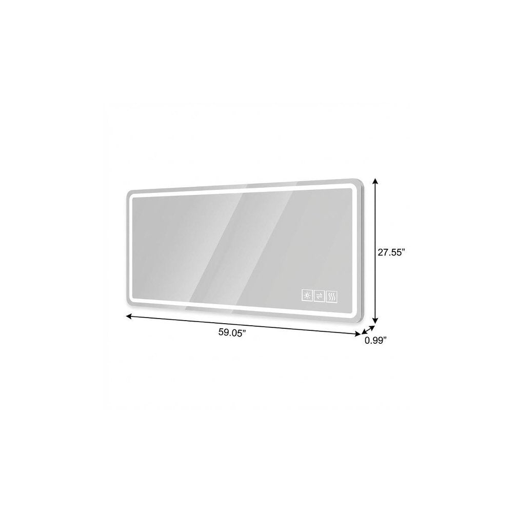 28" Lighted Frameless Anti Fog Bathroom Vanity Mirror — view 2