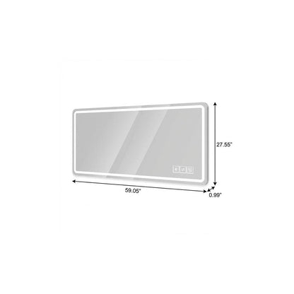 28" Lighted Frameless Anti Fog Bathroom Vanity Mirror
