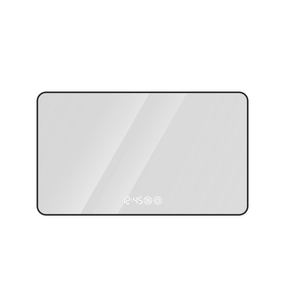 39" Black Aluminum Lighted Framed Anti Fog Bathroom Vanity Mirror — view 1
