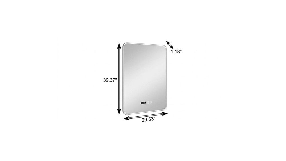 39" Black Aluminum Lighted Framed Anti Fog Bathroom Vanity Mirror — view 3