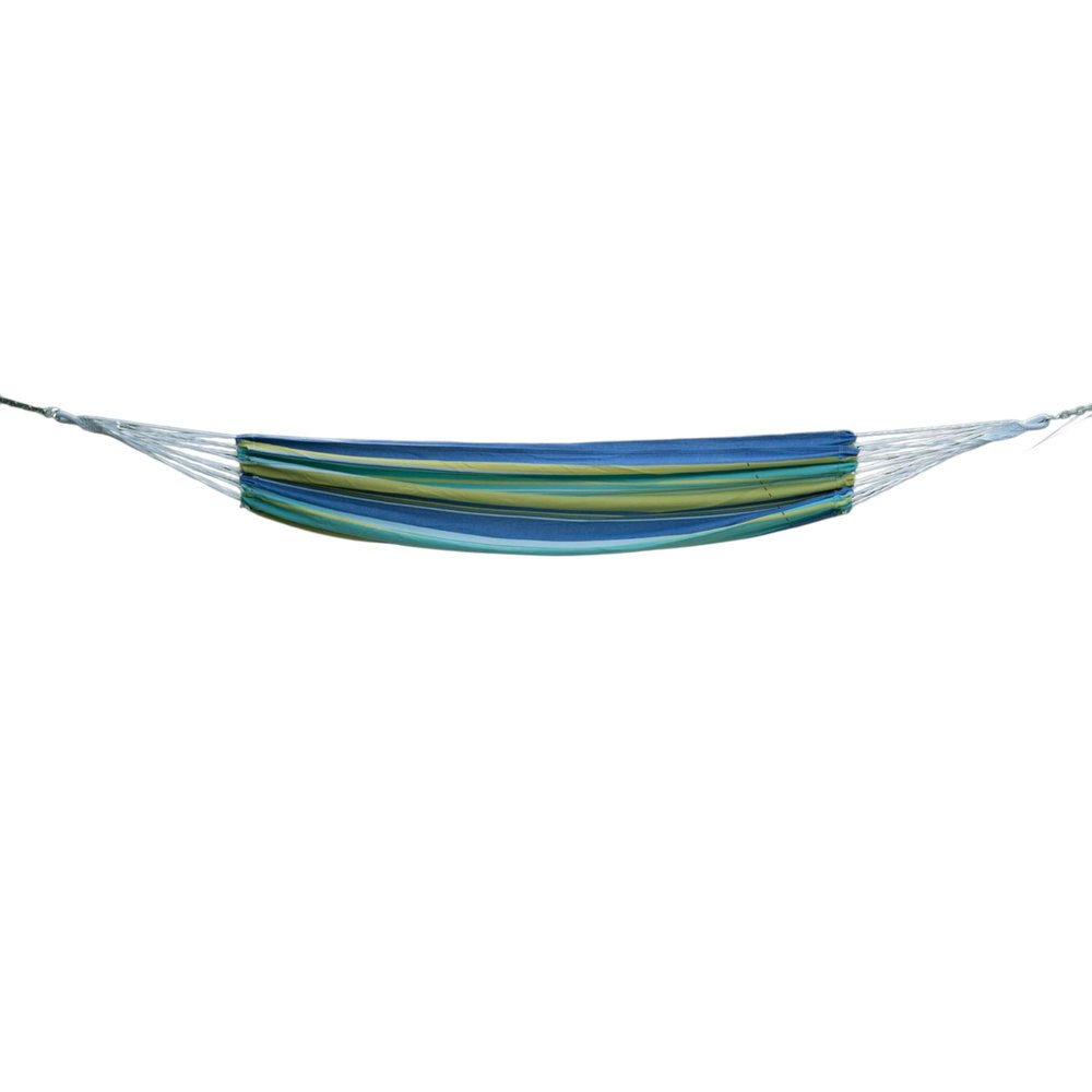 Blue Green And Yellow Striped Single Spreader Bar Hammock — view 2