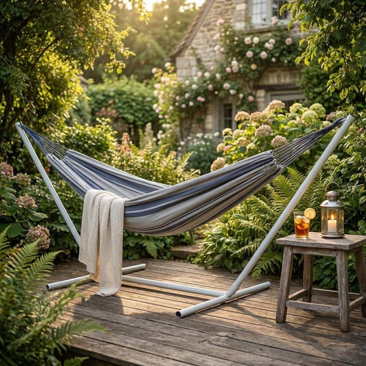 Gray Striped Single Spreader Bar Hammock HomeRoots