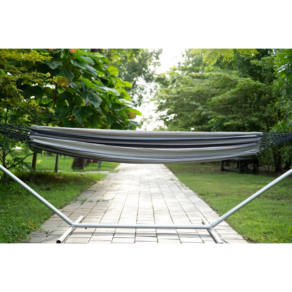 Gray Striped Single Spreader Bar Hammock HomeRoots