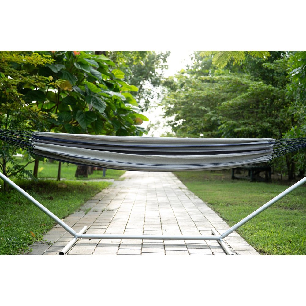 Gray Striped Single Spreader Bar Hammock — view 8