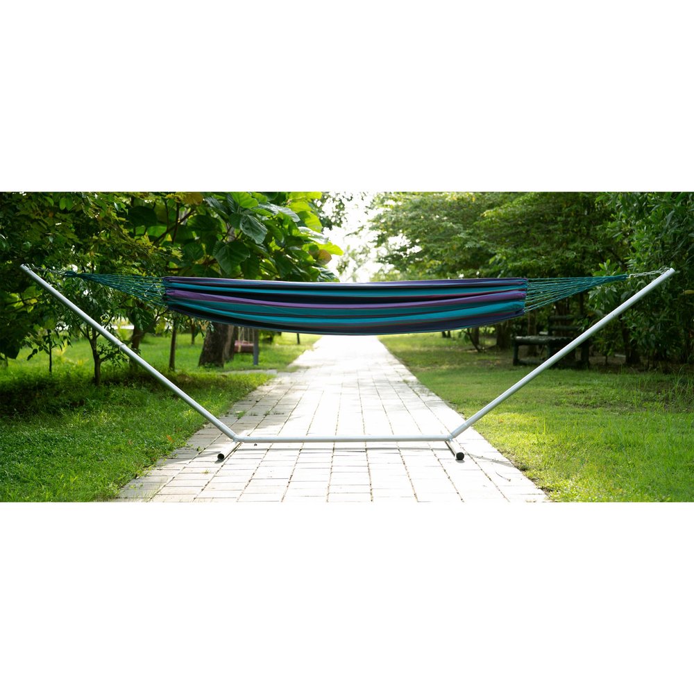 Blue And Purple Striped Single Spreader Bar Hammock — view 8