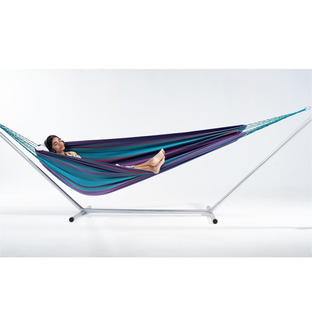 Blue And Purple Striped Single Spreader Bar Hammock — view 5