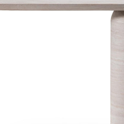60" Beige Genuine Marble Pedestal Console Table