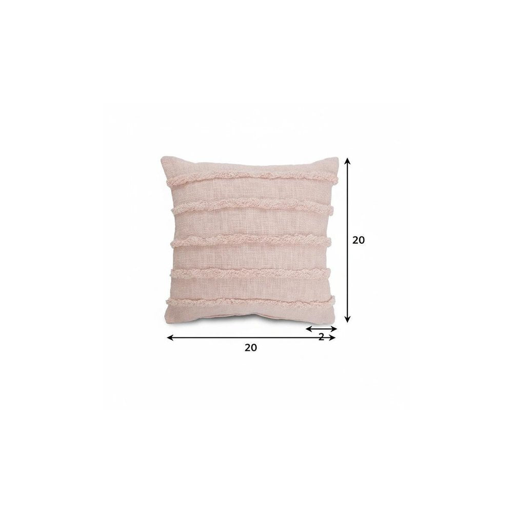 20" Pink And Blush Striped Cotton Throw Pillow Cover