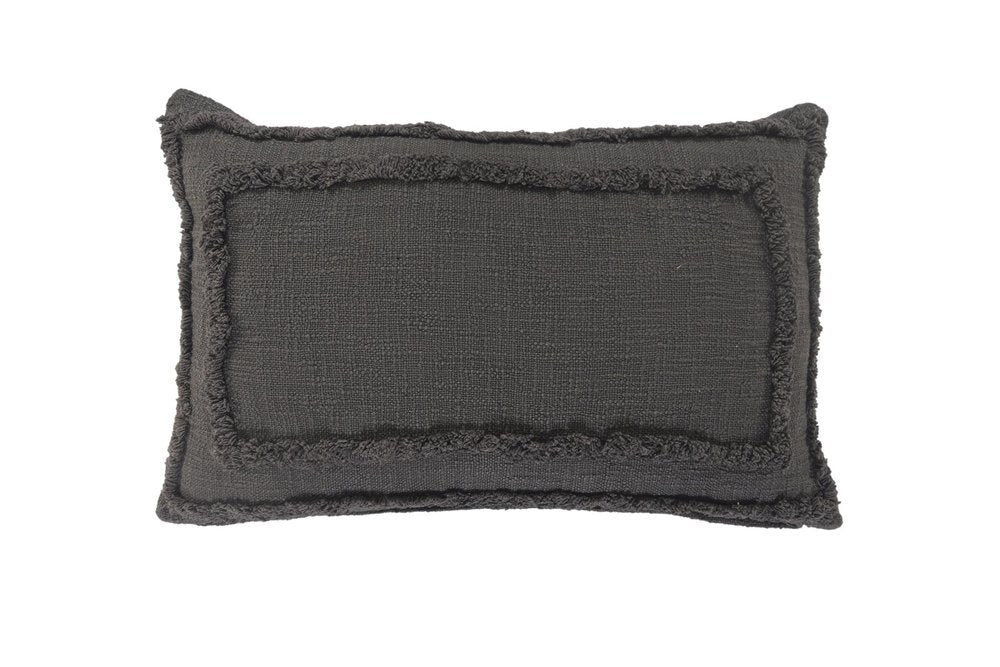 24" X 16" Gray And Cool Gray Lumbar Geometric Cotton Throw Pillow Cover — view 1
