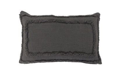 24" X 16" Gray And Cool Gray Lumbar Geometric Cotton Throw Pillow Cover