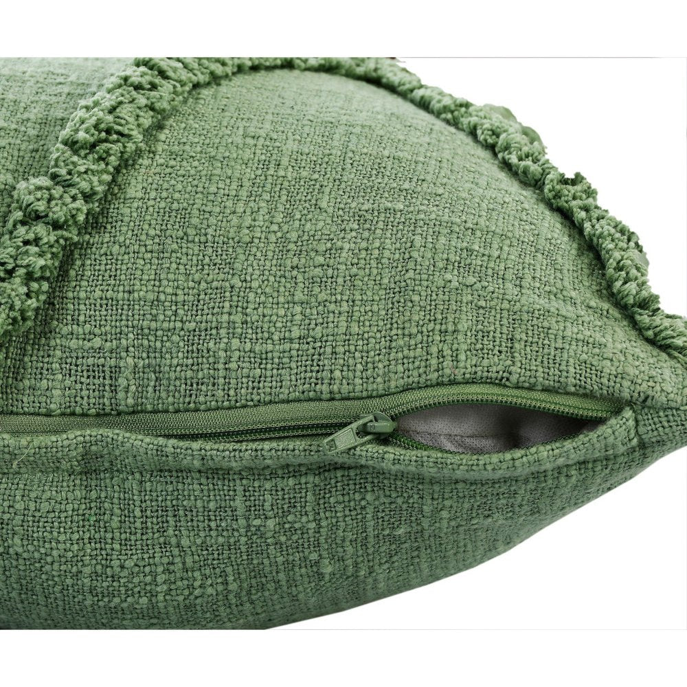 20" Green And Pine Green Diamond Cotton Throw Pillow Cover