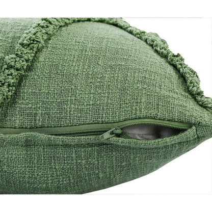 20" Green And Pine Green Diamond Cotton Throw Pillow Cover