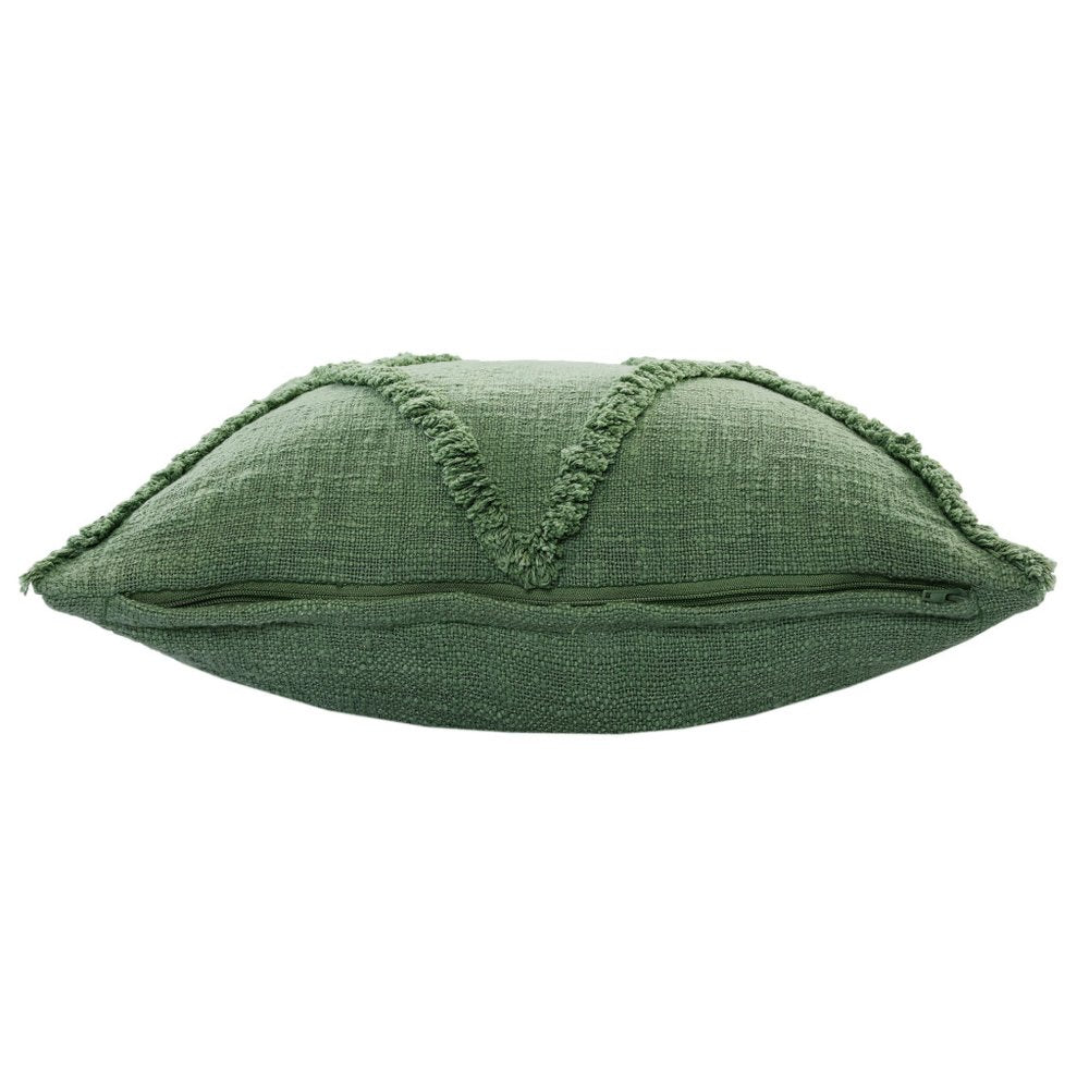 20" Green And Pine Green Diamond Cotton Throw Pillow Cover