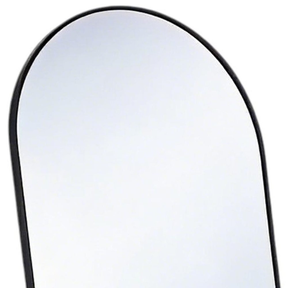 59" Black Aluminum Arch Freestanding And Wall Mounted Framed Full Length Mirror — view 2